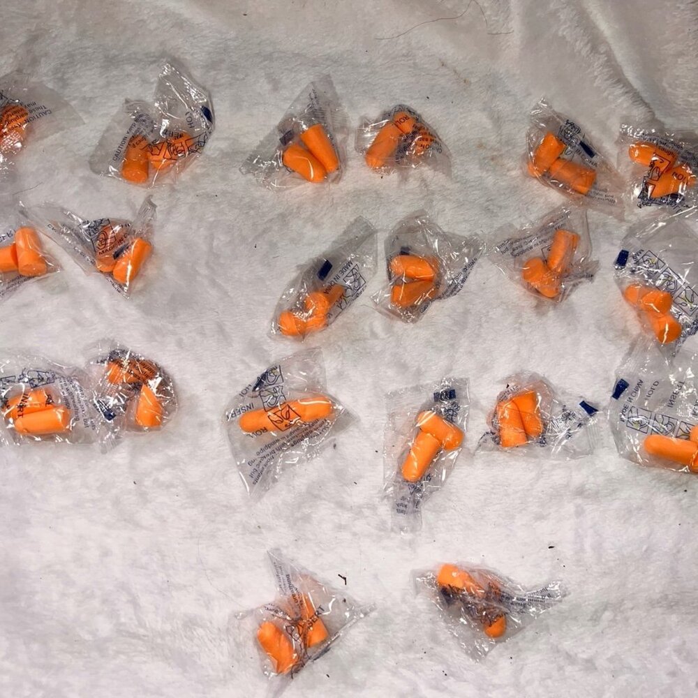 Ear Plugs Lot 20 Pcs soft Orange foam sleep travel noise shooting earplugs